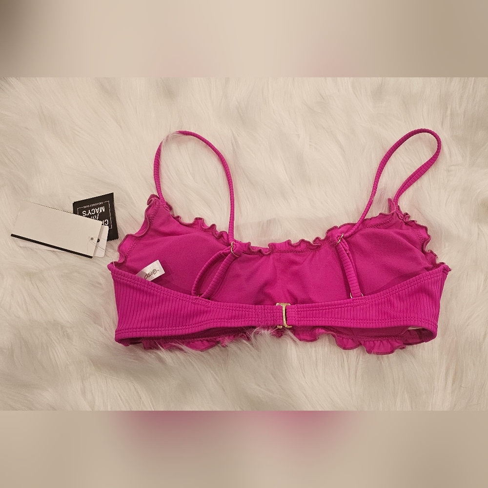 Salt + Cove Juniors' Ruffle-Trim Bralette Bikini Top, Pink, Small - Picture 4 of 6